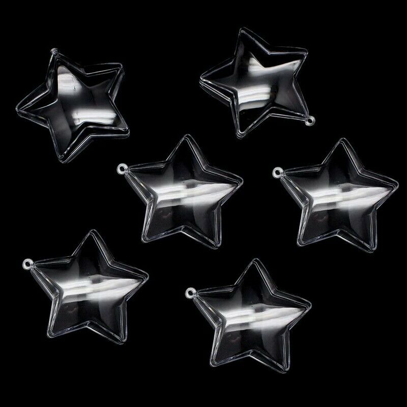 10 Sets 80mm DIY Fillable Balls Clear Plastic Ornaments Balls Christmas TreeN6S7