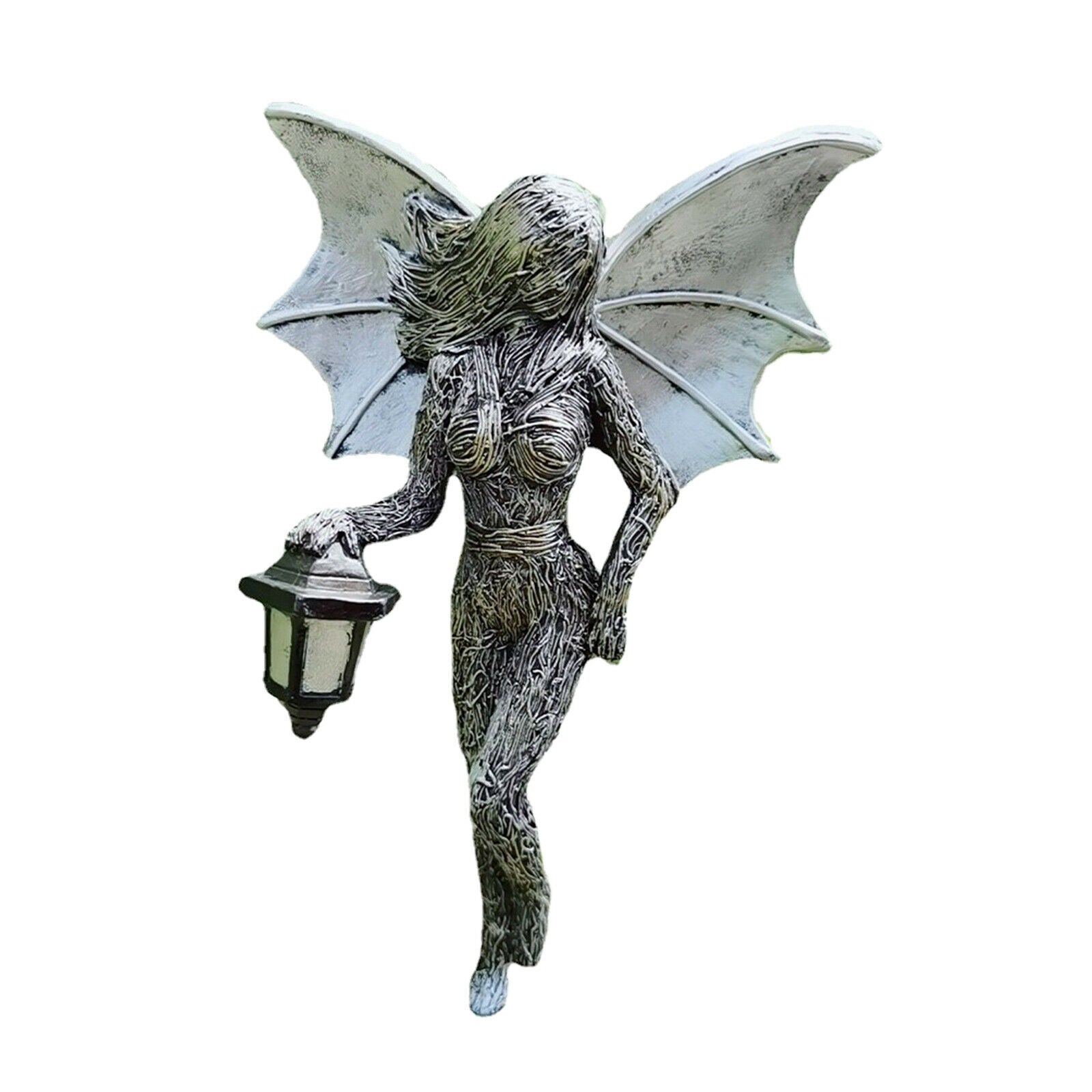 Garden Decor Angle Flower Fairy Statue Luminous Patio Night Light Ornaments