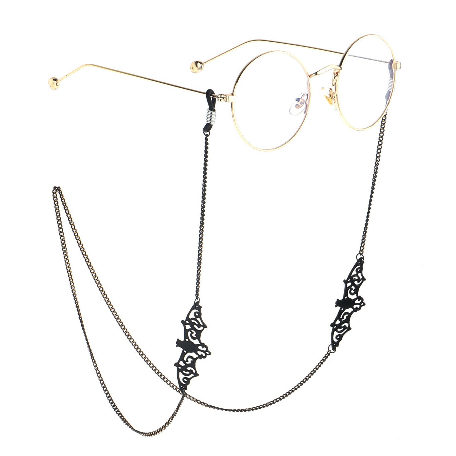 Decorative Eyeglass Chain Black Bat Decor Eyewear Retainer Necklace Lanyards