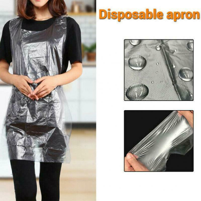 200pcs Clear Disposable Unisex Hair Cutting Cape Aprons Home Hairdressing