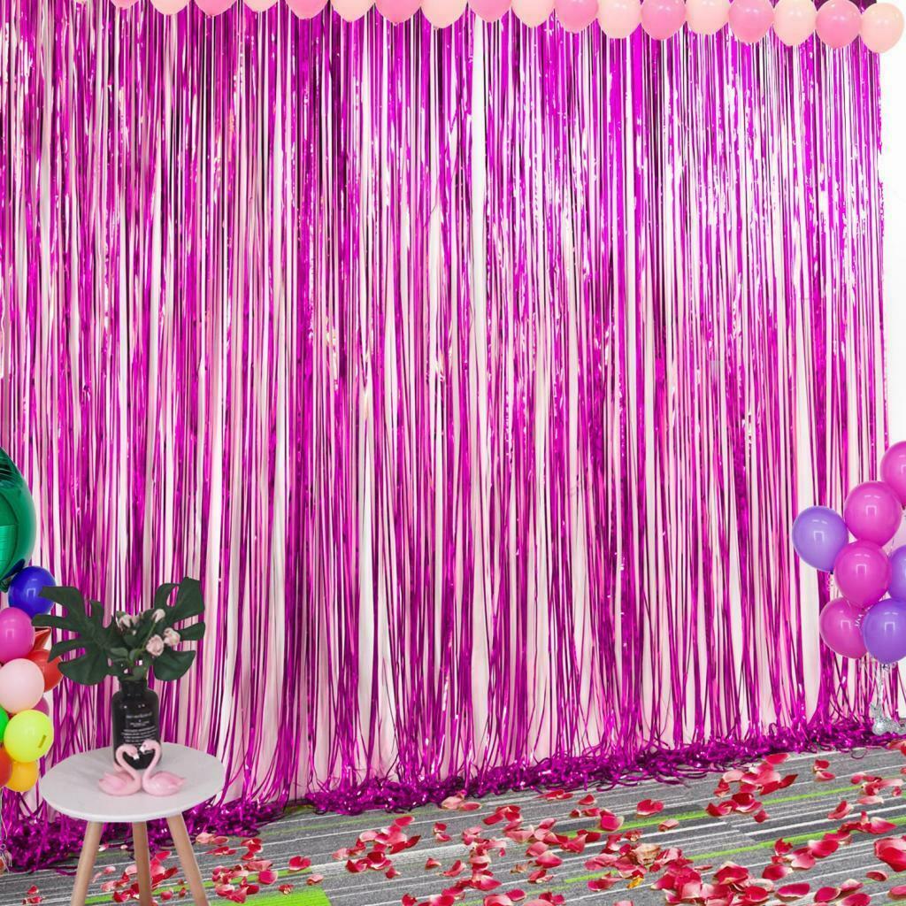 3pcs Fringe Curtain Tassel Backdrop Halloween Party Props Room Decor Purple