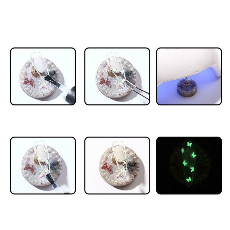 Luminous Sequins Nail Stickers Set Mixed Love butterfly five-pointed star Nail