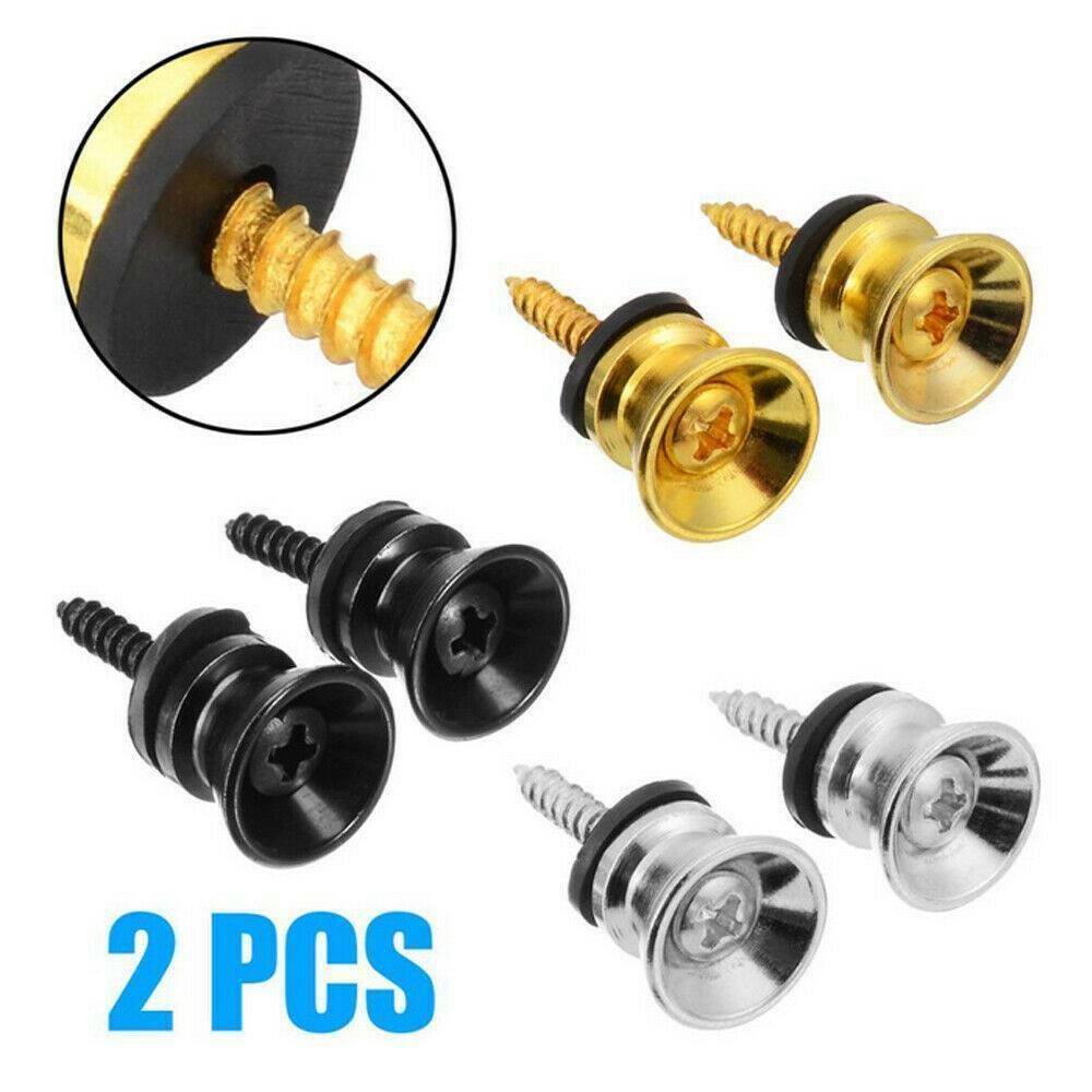2 x Guitar Strap End Pins Set Strap Buttons for Acoustic, Electric, Bass