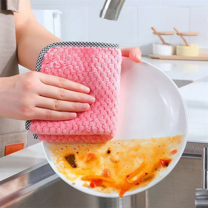 Kitchen dish towel cloth kitchen rag non-stick thickened table cleaning clotFCA