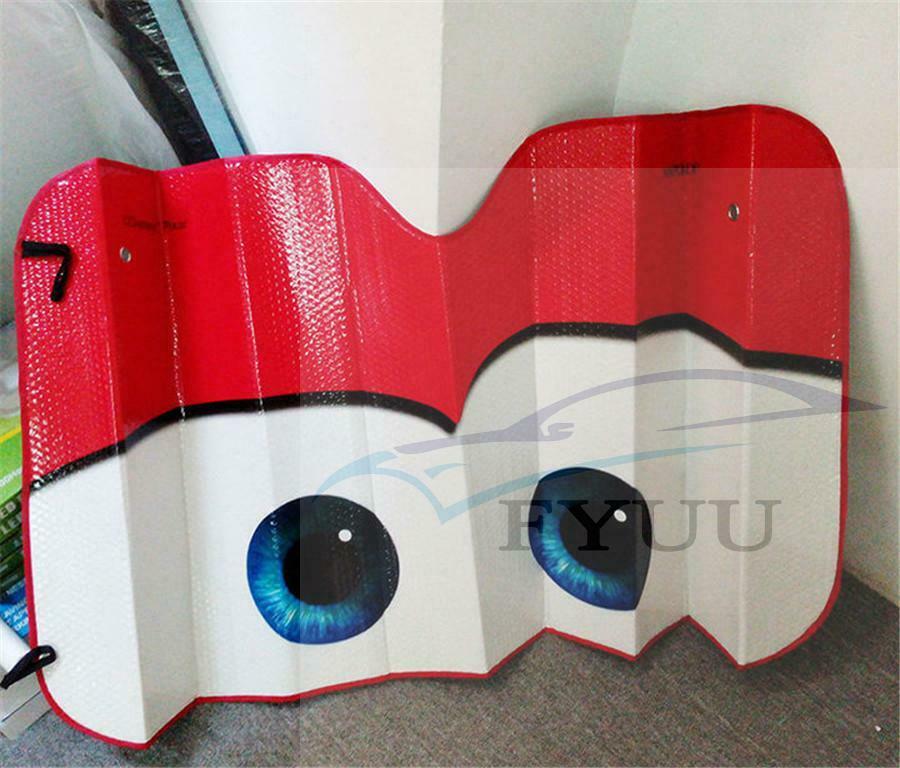 Aluminium Foil Cartoon Car Windshield Sun Shade Big Eyes Front Window Sun Visor