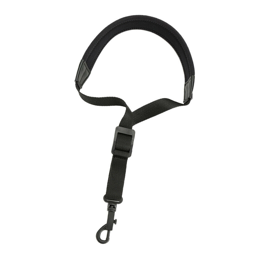 Adjustable Saxophone Neck Strap for Alto Tenor Soprano w/ Hook Clasp Elastic