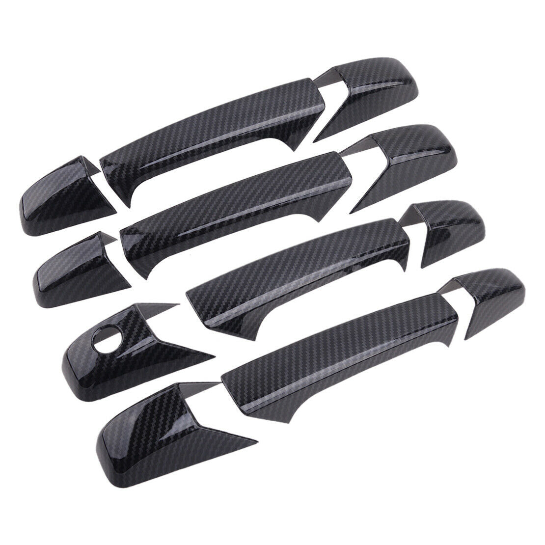 Carbon Fiber Texture Exterior Door Handle Trim Fit for Chevrolet Tahoe Suburban