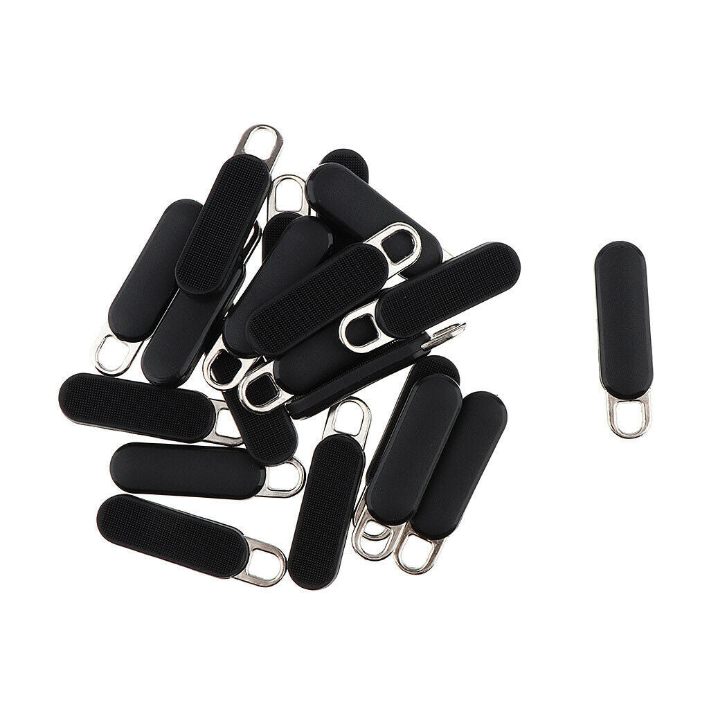 Pack of 20 Metal Zipper Sliders Black Zipper Pulls Tabs Bulks Zipper Puller