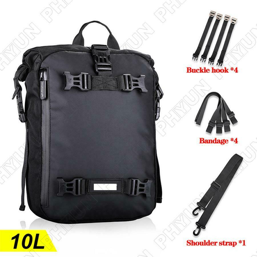 10L Motorcycle Scooter Tail Bag Top Case Bag w/ Straps Universal Waterproof