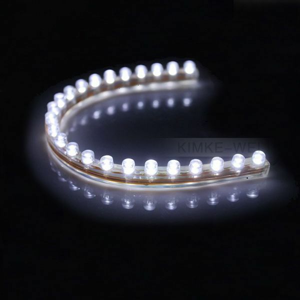 24cm 24 White LED Flexible Strip Light 12V Car Van Bike