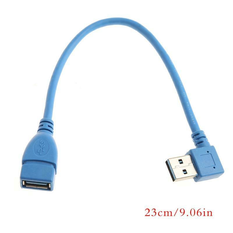 USB 3.0 A Left/Right Angle 90 Degree Male To Female Adapter Cable Extension Cord