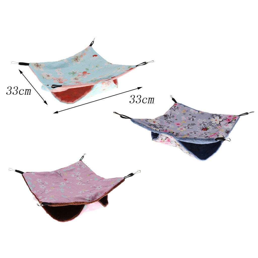 2 Pieces Squirrel Hammock, Small Animals Cotton Hanging Bed - Mat House Cage