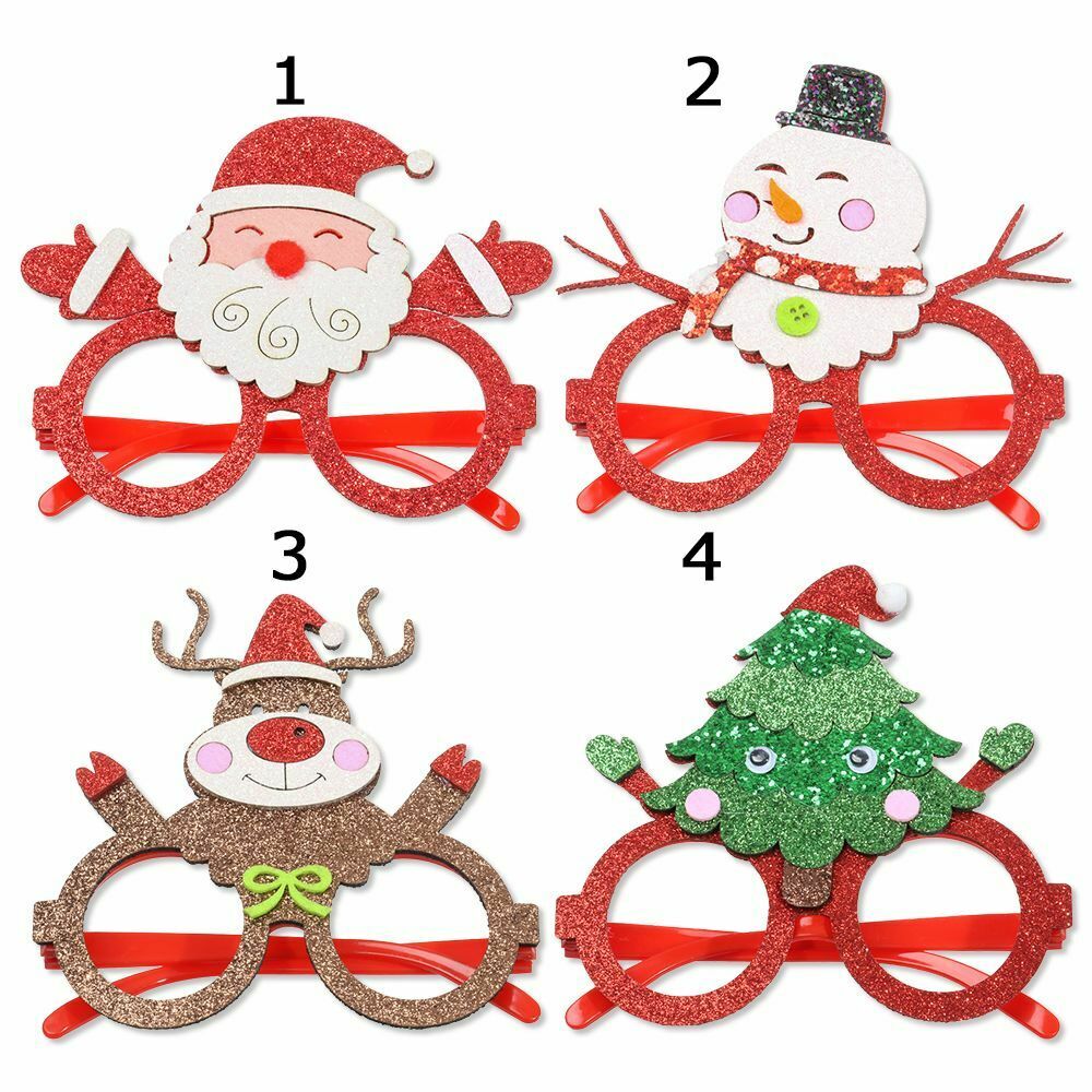 Colored Glasses Frame Photo Prop Santa Claus Xmas Tree Elk Christmas Glasses