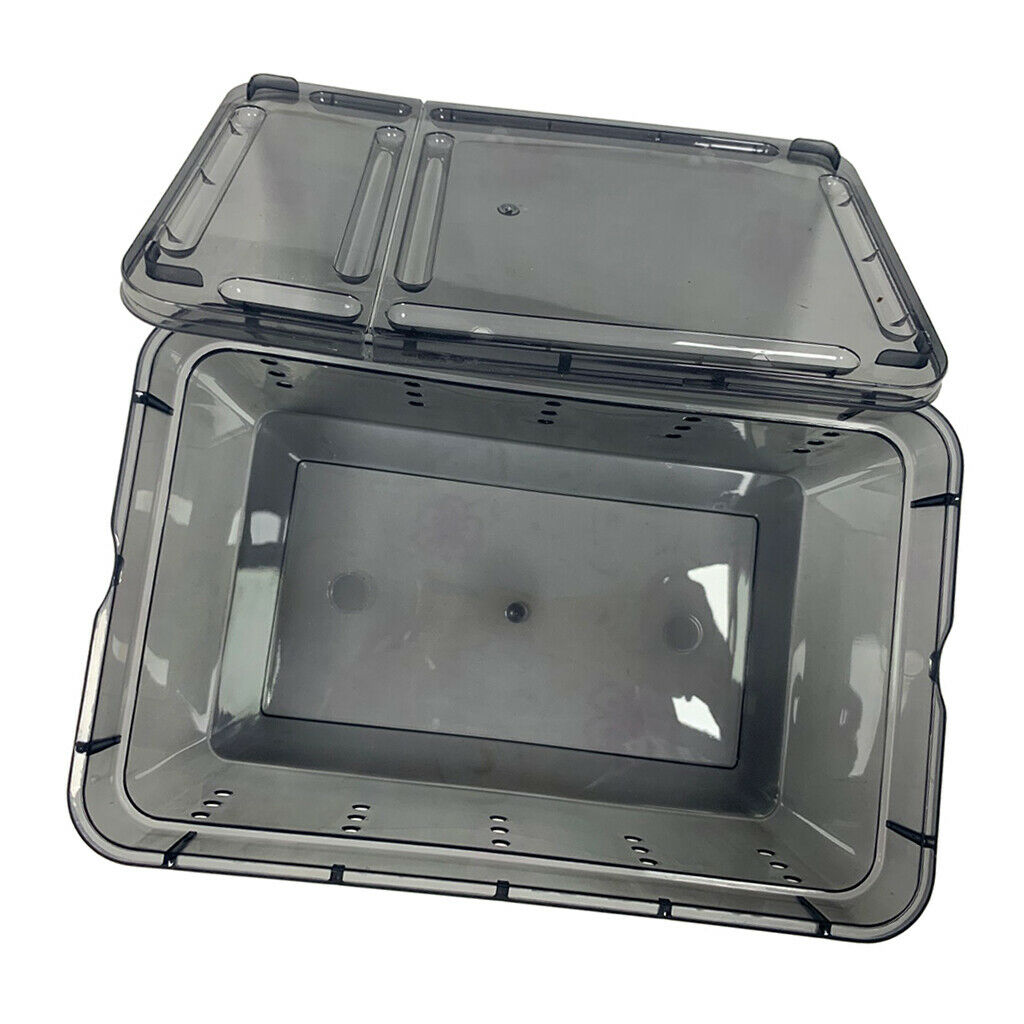 Black Reptile Food Feeding Container Spiders Hatching Cage for Lizards