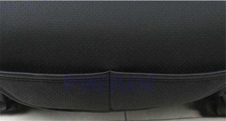 1PCS PU Leather Black Breathable Front Seat Cover Protector Cushion All Season