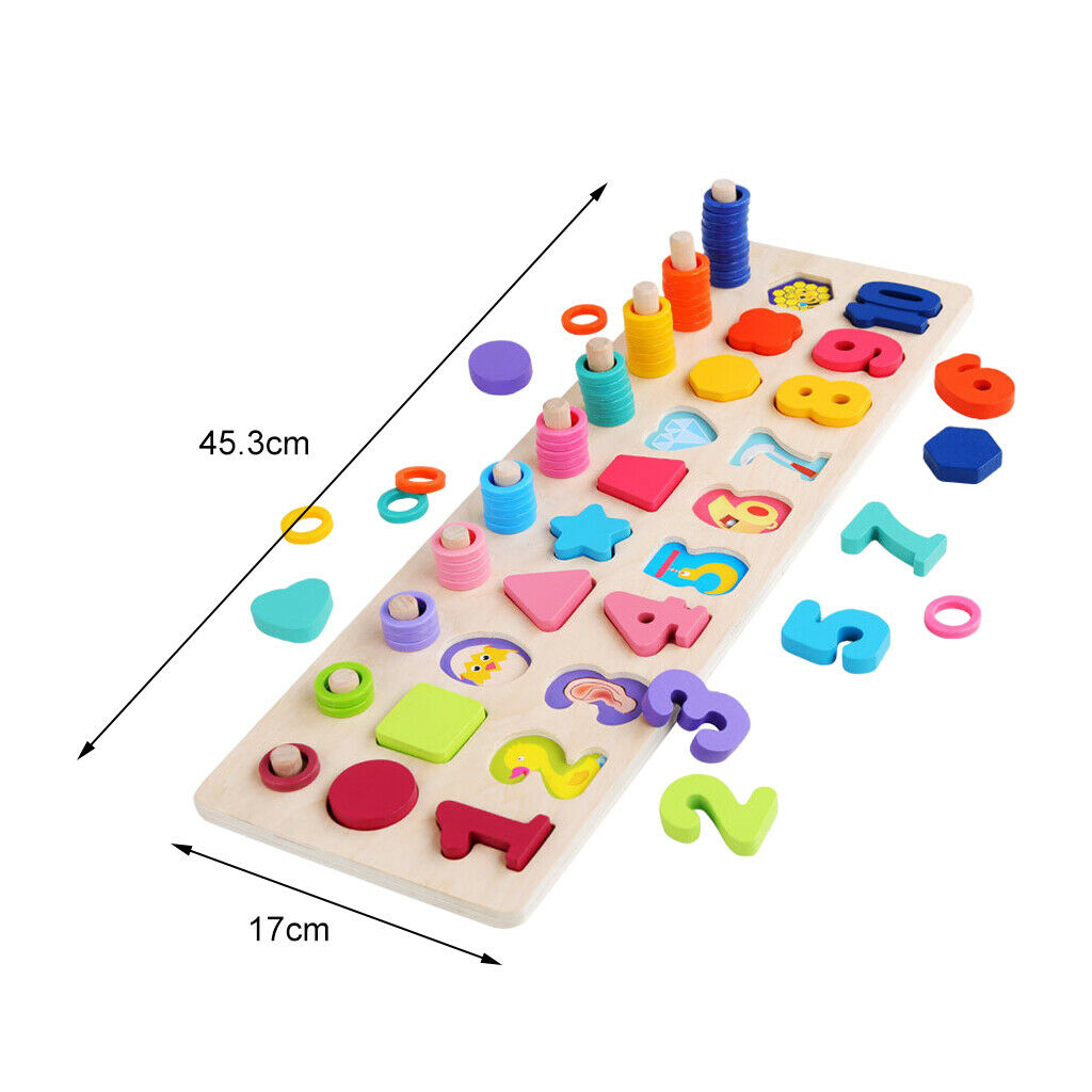 Colorful Matching Building Block Number Board Educational Recognition Game