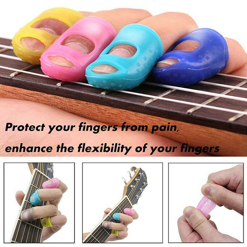 5pcs Finger Cover Anti-slip Hands Relief Pain Gloves for Ukulele Electric Aco JY