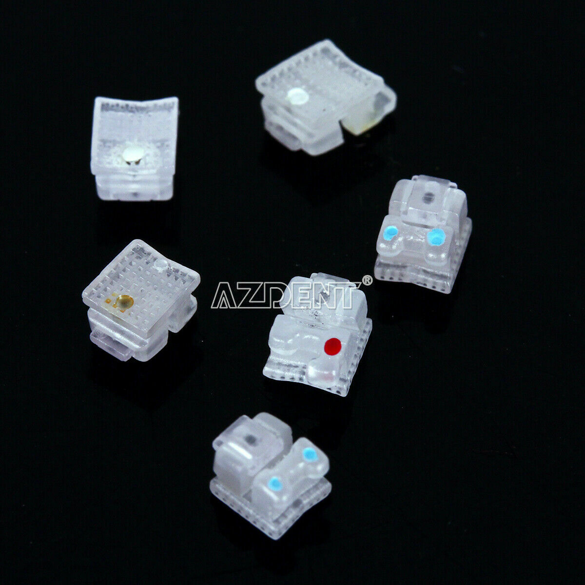 2 X Dental Ortho Clear Ceramic Self Ligating Bracket Roth 022 Hook 345 &Tool