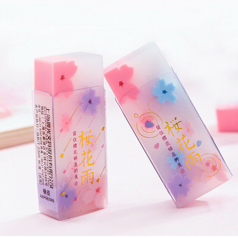 Cherry flower Rubber Eraser Japanese Sakura Blossom Erasers for Pencil Clean KX