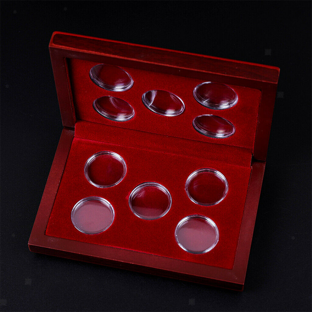 Coins Case Display Boxes Organizer Container Storage Holders Round Capsule