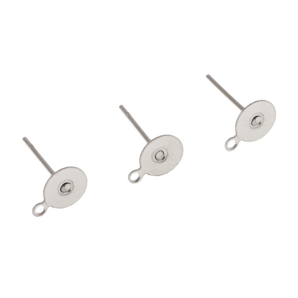100 6mm Stainless Steel Stud Earring Blank,Jewellery Making,Loop DIY Earring