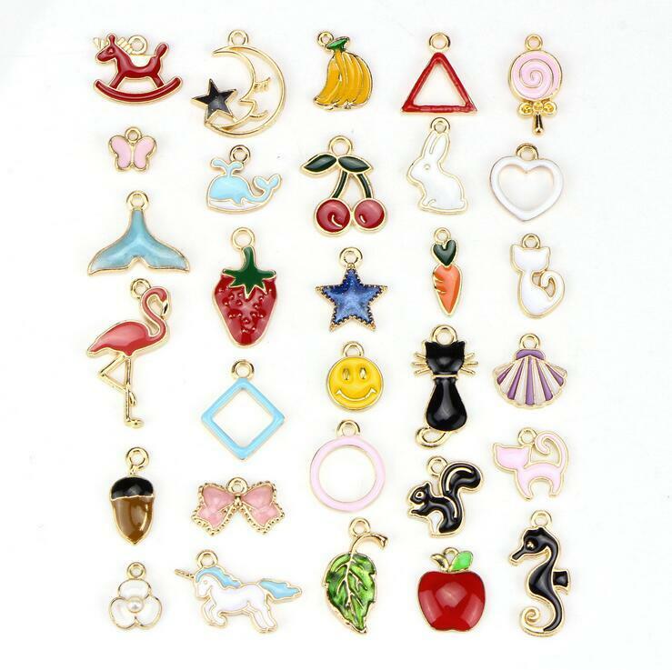 30pcs Mixed Drop oil Pendant Unicorn/Flamingo DIY Necklace Bracelet accessories