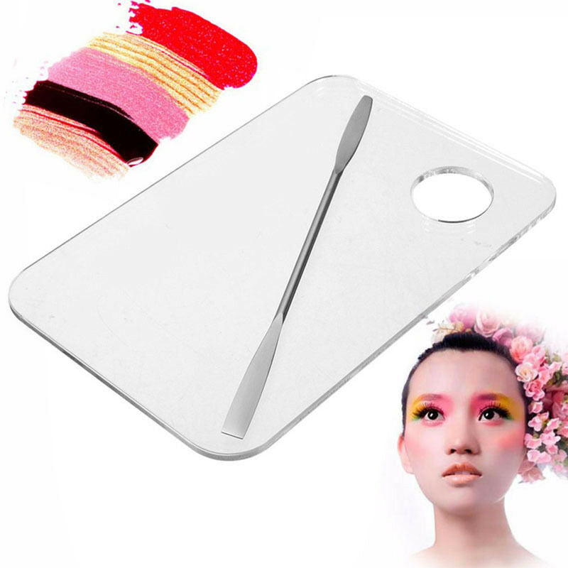 Nail Art Acrylic Makeup Polish Spatula Mixing Palette Cosmetic Stainless Steel