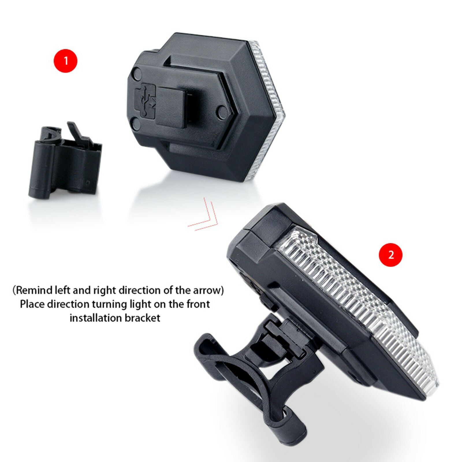 2pcs Smart Bike Tail Light Bicycle Turn Signal Waterproof Warning Light