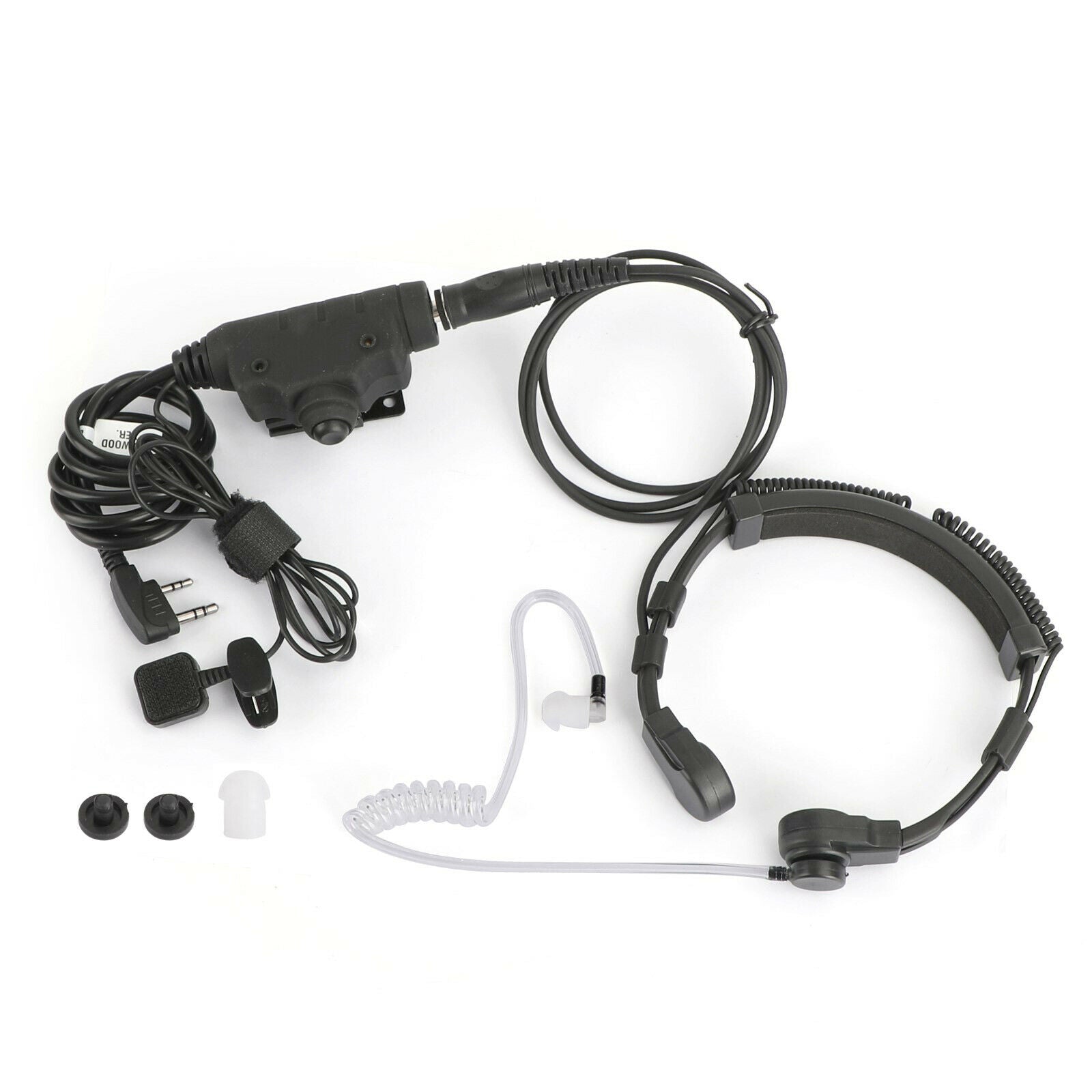 Throat Mic Headset Dual PTT Air Tube Fit for BaoFeng UV5R UV82 TK3107 TK-3201