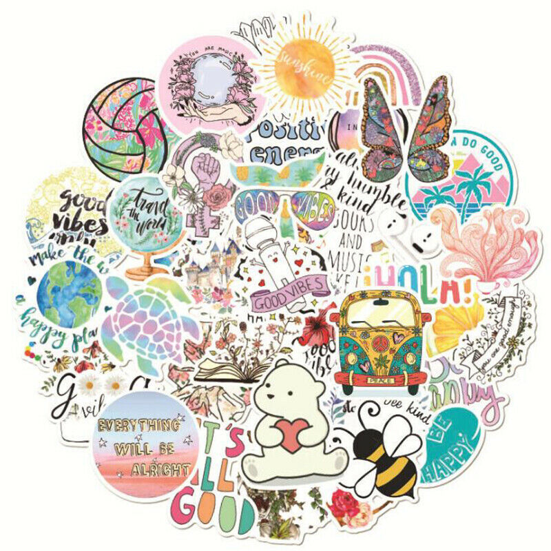 50Pcs Cartoon Stickers Waterproof Laptop Skateboard Luggage Guitar Decalsj Kt