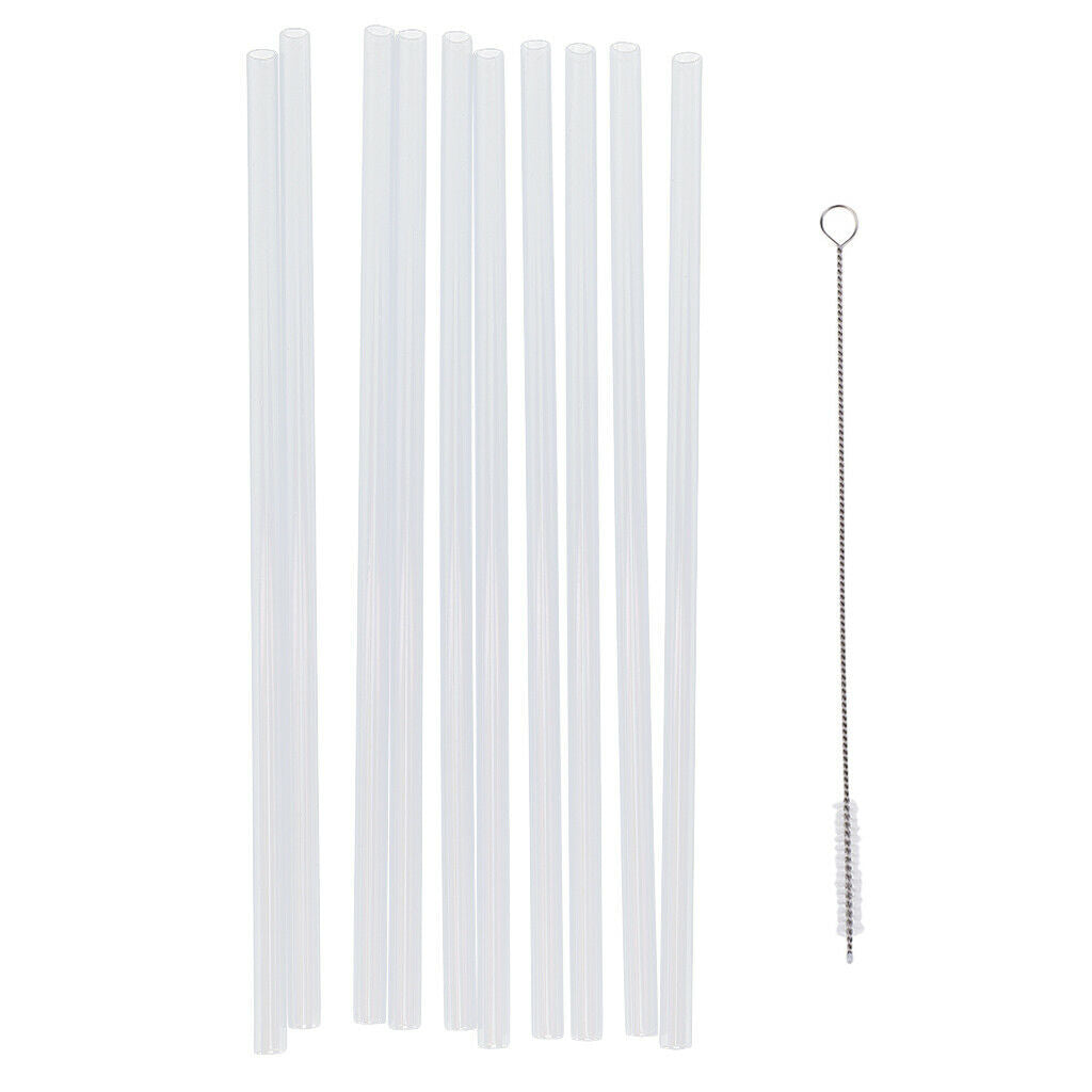 Lots 10 Reusable Hard Baby Shower Tumblers Drinking Straws Cleaning Brush