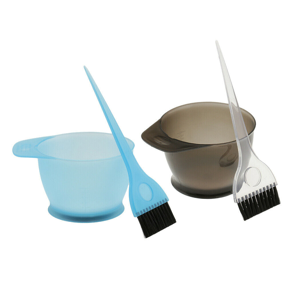 2Pcs Salon Hair Coloring Brush and Bowl Tapered Dyeing Brush Comb Tint Bowl