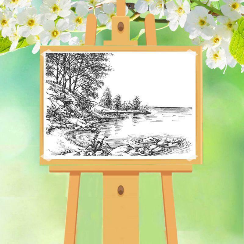 River Bank Lake DIY Silicone Clear Stamp Seal Scrapbook Embossing Album Decor