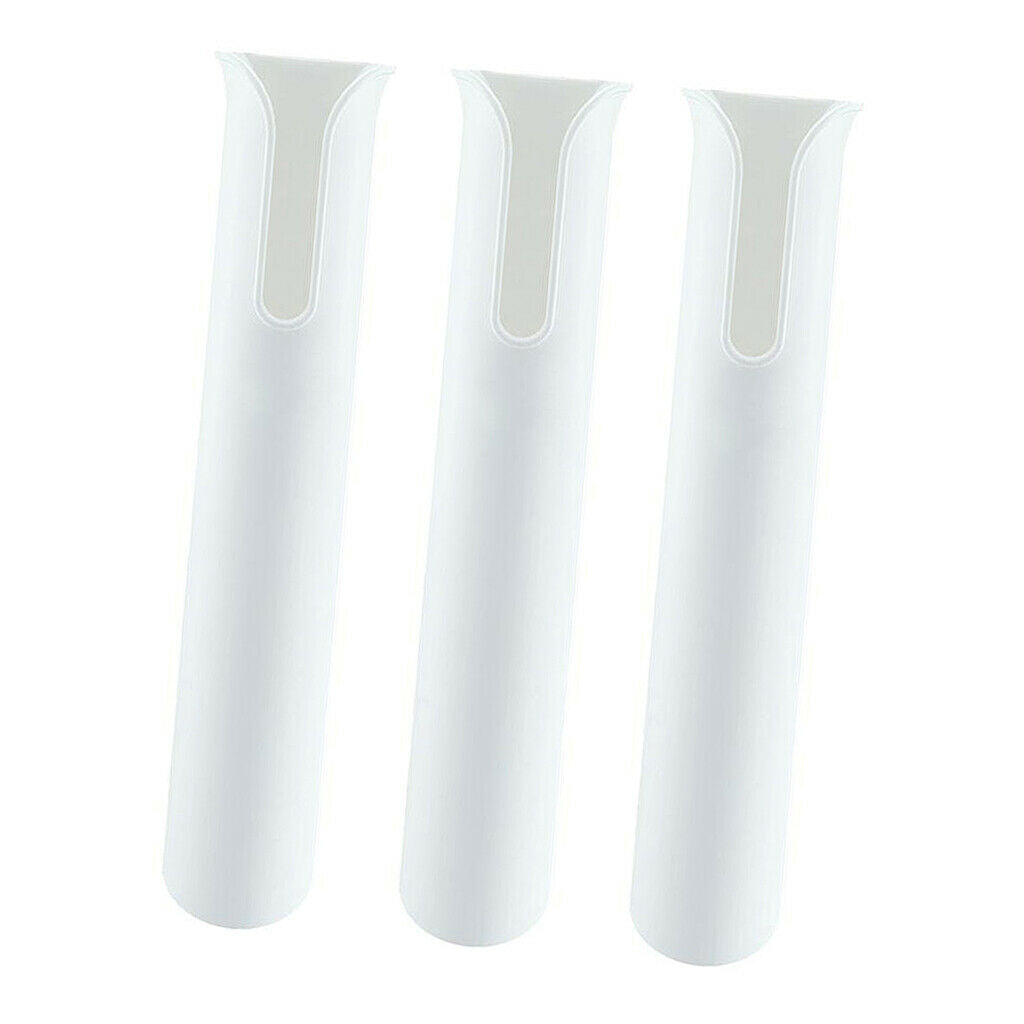 3x Self Adhesive Fishing Pole Boat 1 Rod Holder Organizer Yacht Truck White
