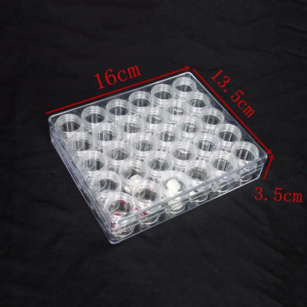 Clear Plastic Bead Jewelry Storage Containers with 30pcs Small Round Jars