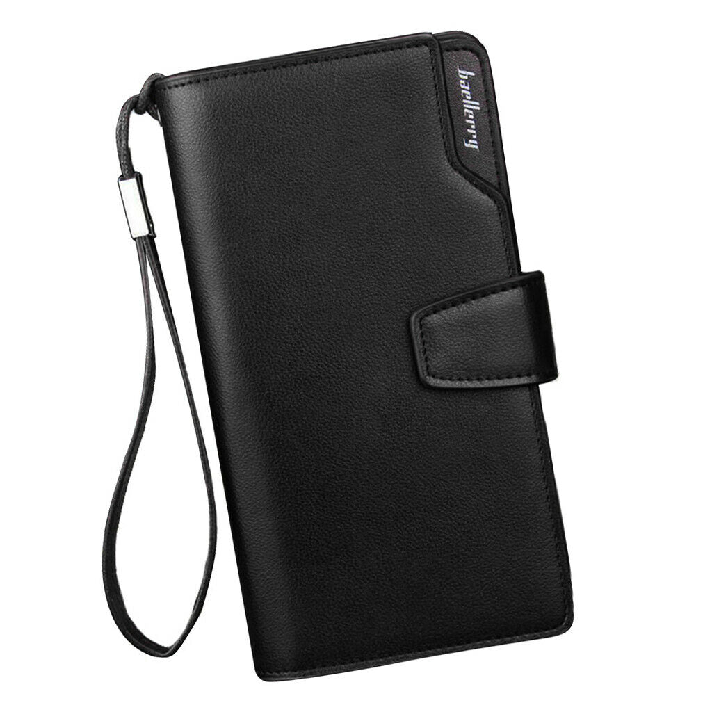 2Pcs Mens Luxury Wallet Fashion Zipper Purse Money Clip Phone Holder Case