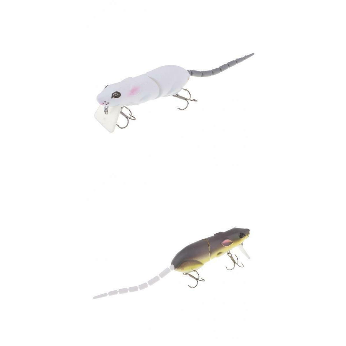 2x Soft Plastic Mouse Mice Rat Fishing Lures Topwater Hollow Body Bass Baits