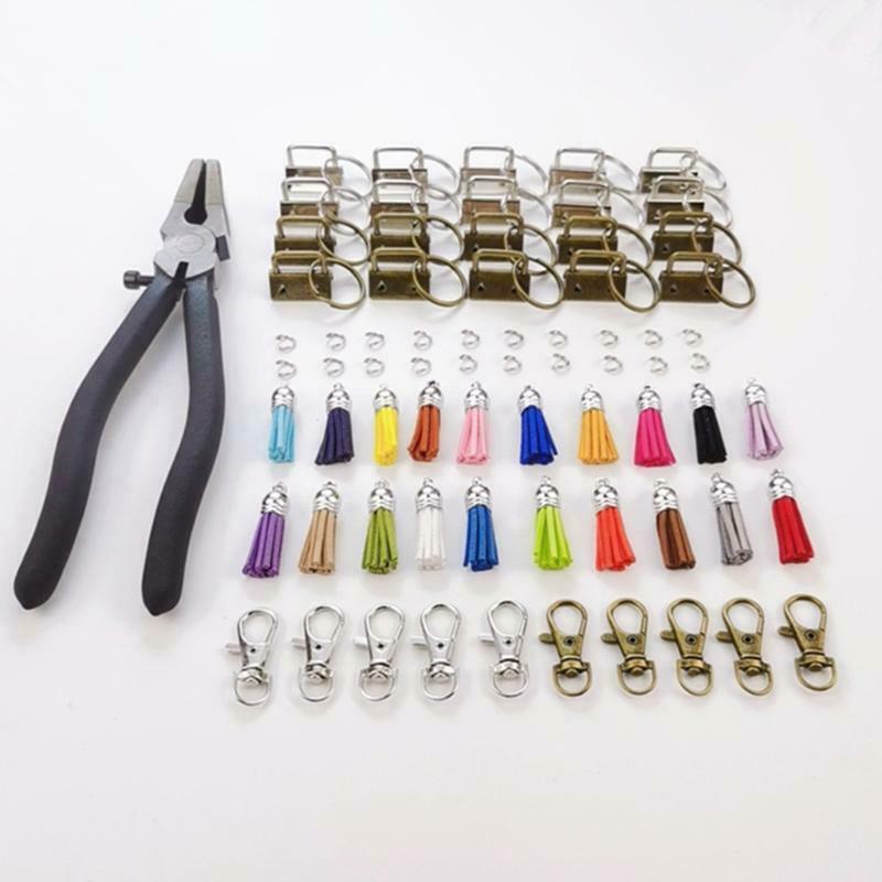 70 Pieces/Set Keychain Hardware Set Key Lanyard Key Chain Making Tassels Set