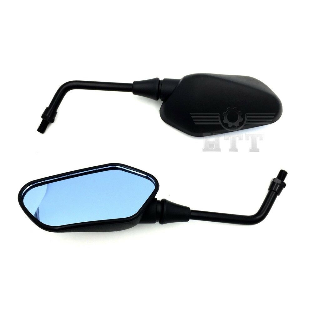 Black Mirrors Blue Glass 10mm For Universal Motor (Kawasaki Z1000 Z750 Versys)