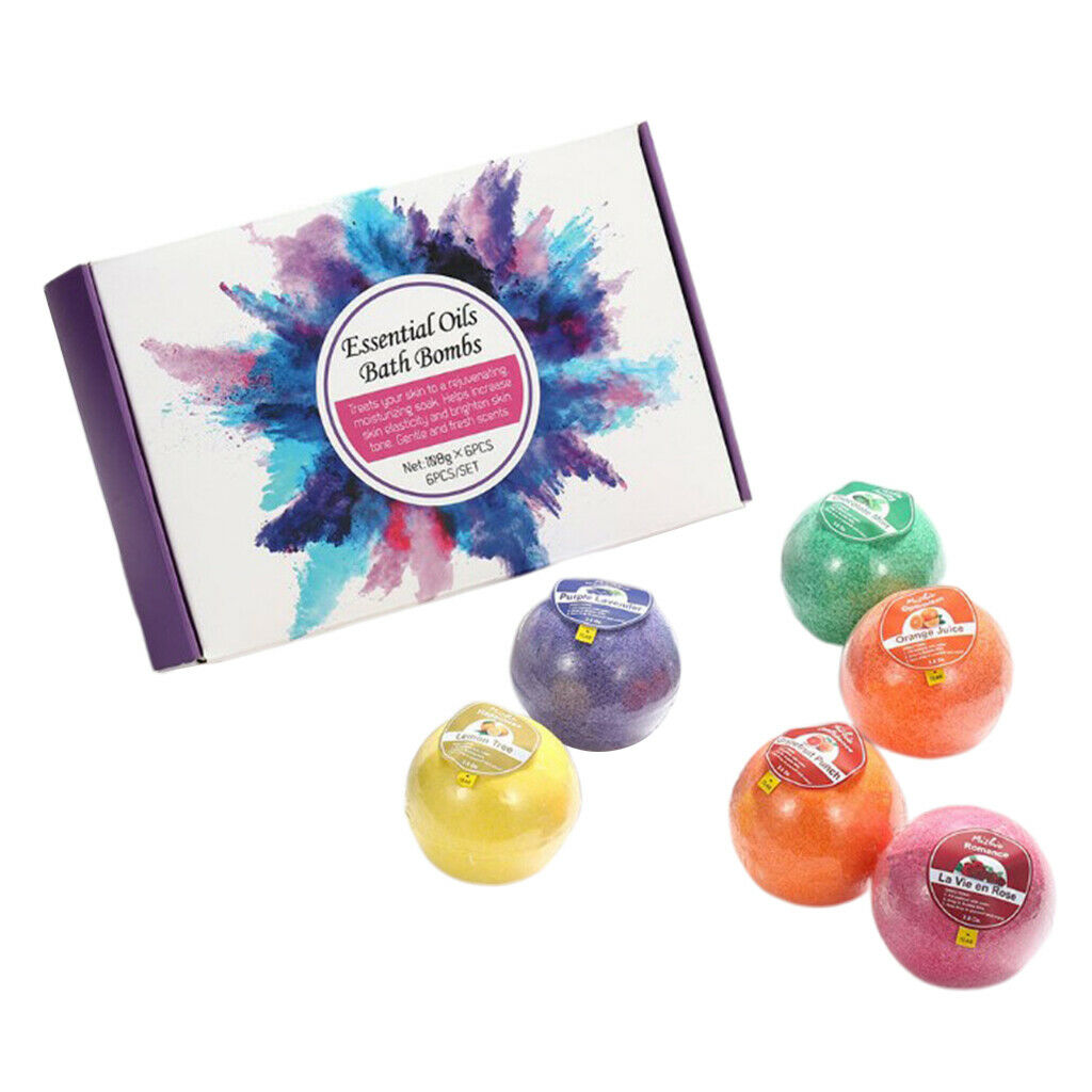 6 Pcs Bath Salt Bombs Balls Set for Bubble Spa Bath Moisture Body Scrub 01