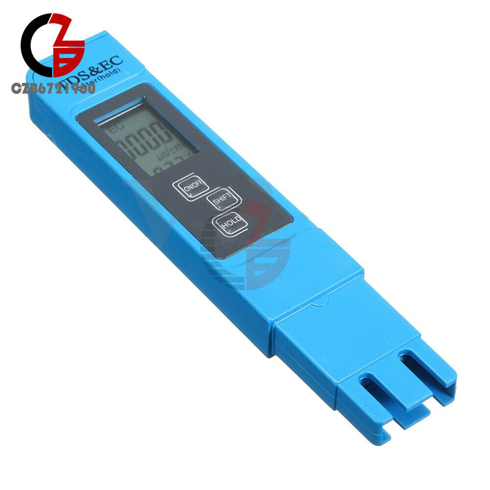 Blue Digital TDS&EC Meter Tester EC-1 Aquarium Water Quality Test Pen 0-9990ppm