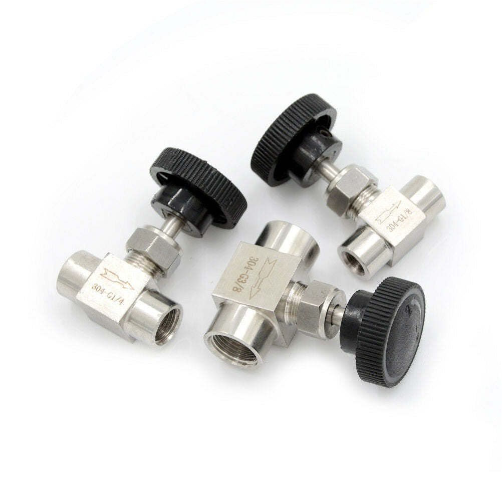 3/8"Bsp Female Thread Stainless Flow Control Needle Valve Water Gas Oil B WF