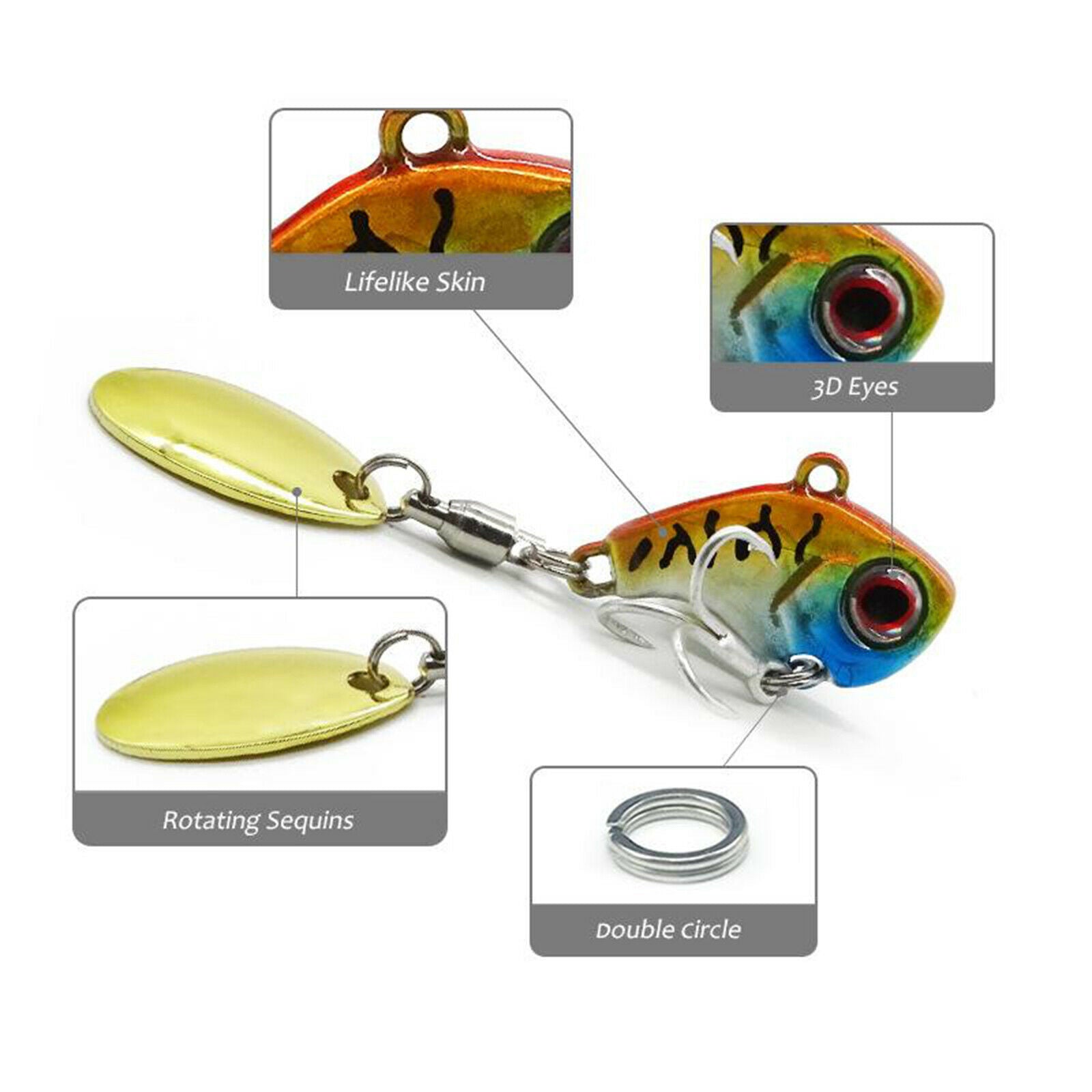 Rotating VIB Vibration Lifelike Spinners Bait for Fishings Accessories Lures F