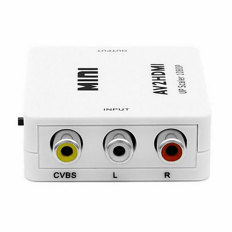 Mini AV 2 HDMI Converter to HDMI Composite CVBS RCA 1080p Adapter WITH Cable