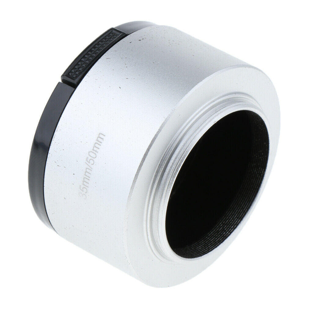 2 Pieces 35mm Metal Lens Hood for 35mm f1.7 / 50mm f1.4 CCTV Black + 46mm Lens