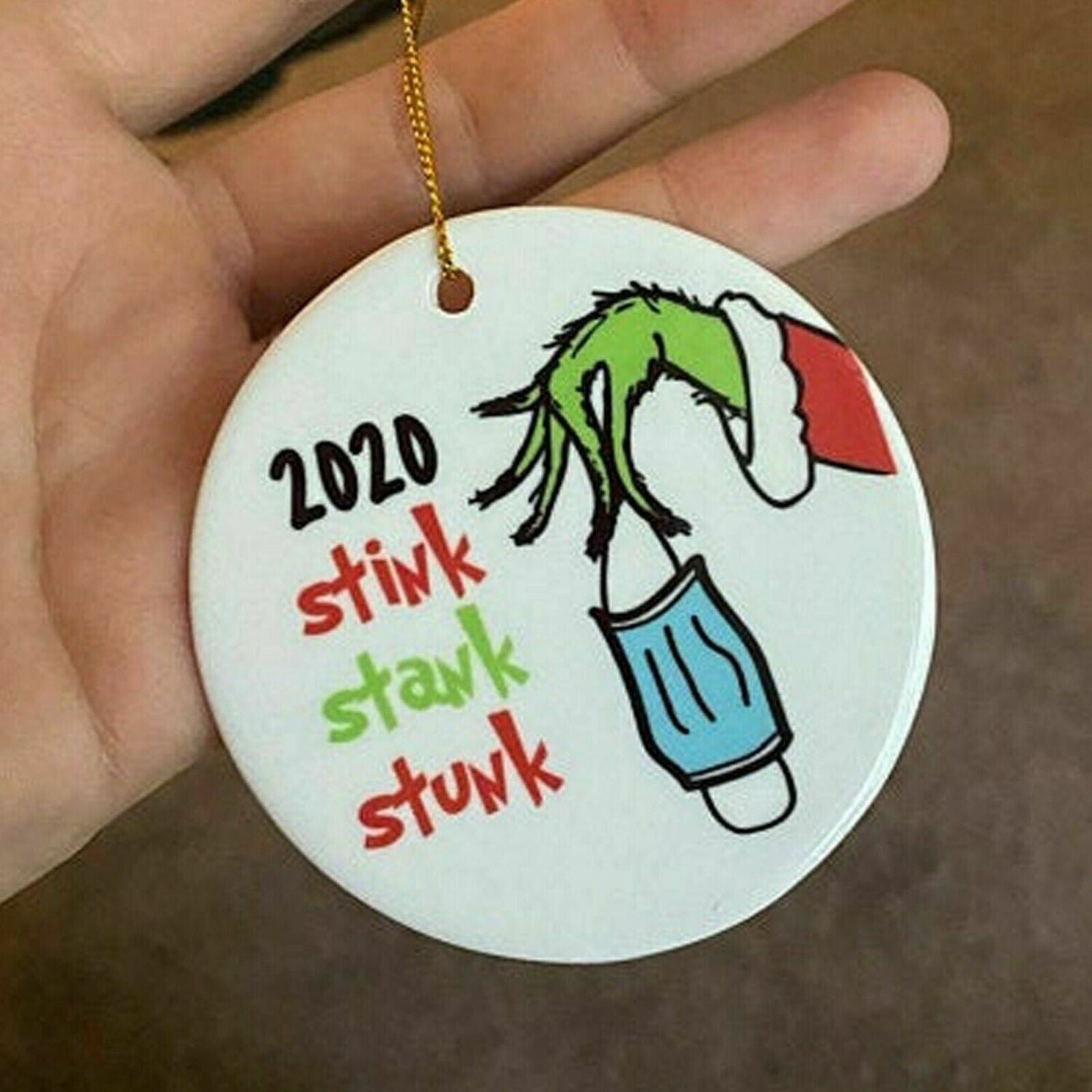 Christmas 2020 Stink Stank Stunk Quarantine Ornament Xmas Tree Hanging Decor