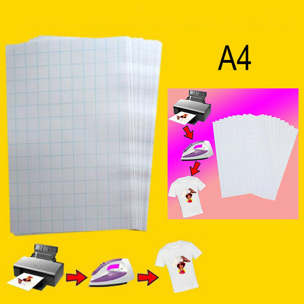 Inkjet Iron-On Light and Dark Colored T Shirt Heat Transfers Paper Pack of 10