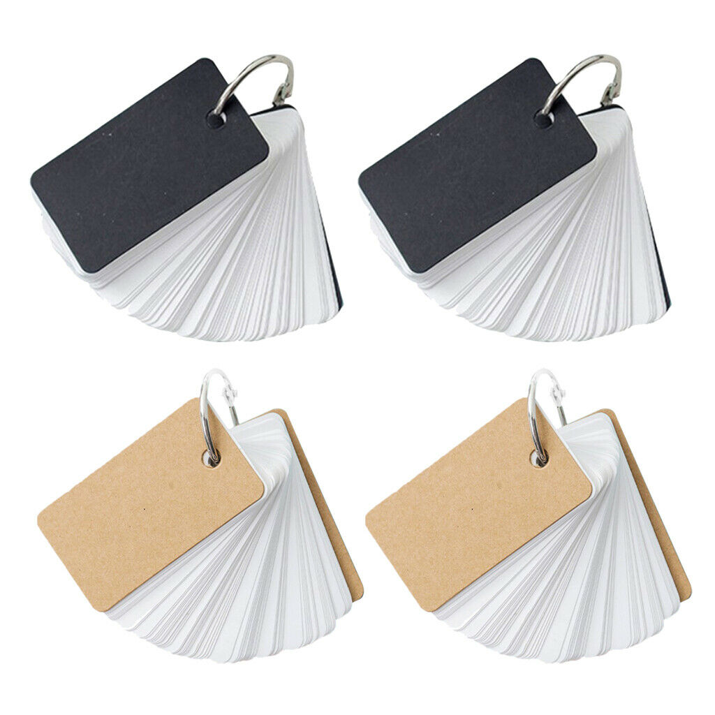 4 packs (100 sheets per pack) blank index cards with ring