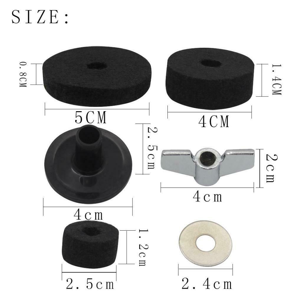 18 Pieces Accessories Cymbal Stand Sleeves Cymbal Felts With Cymbal Washer