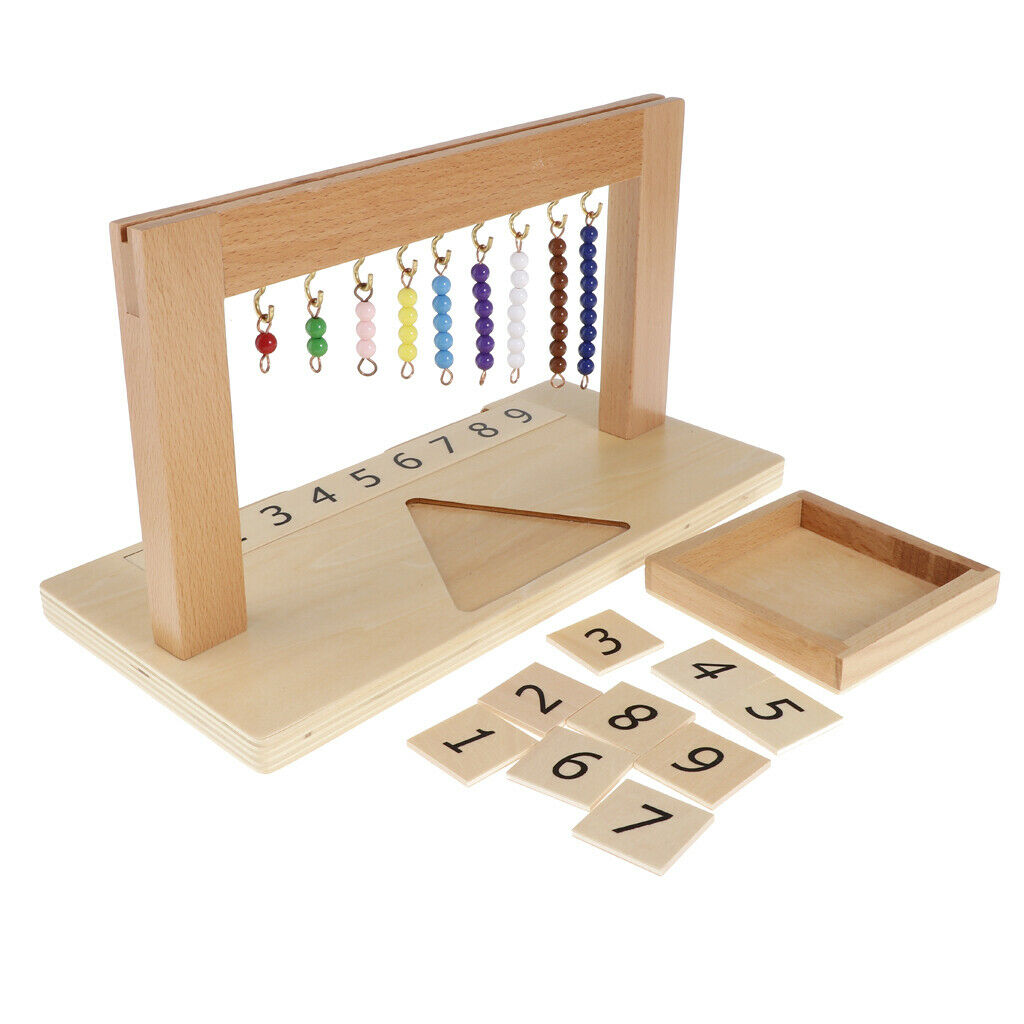 Math Learning Game Bank Game 1-9 Numbers Beads And Number Cards Set